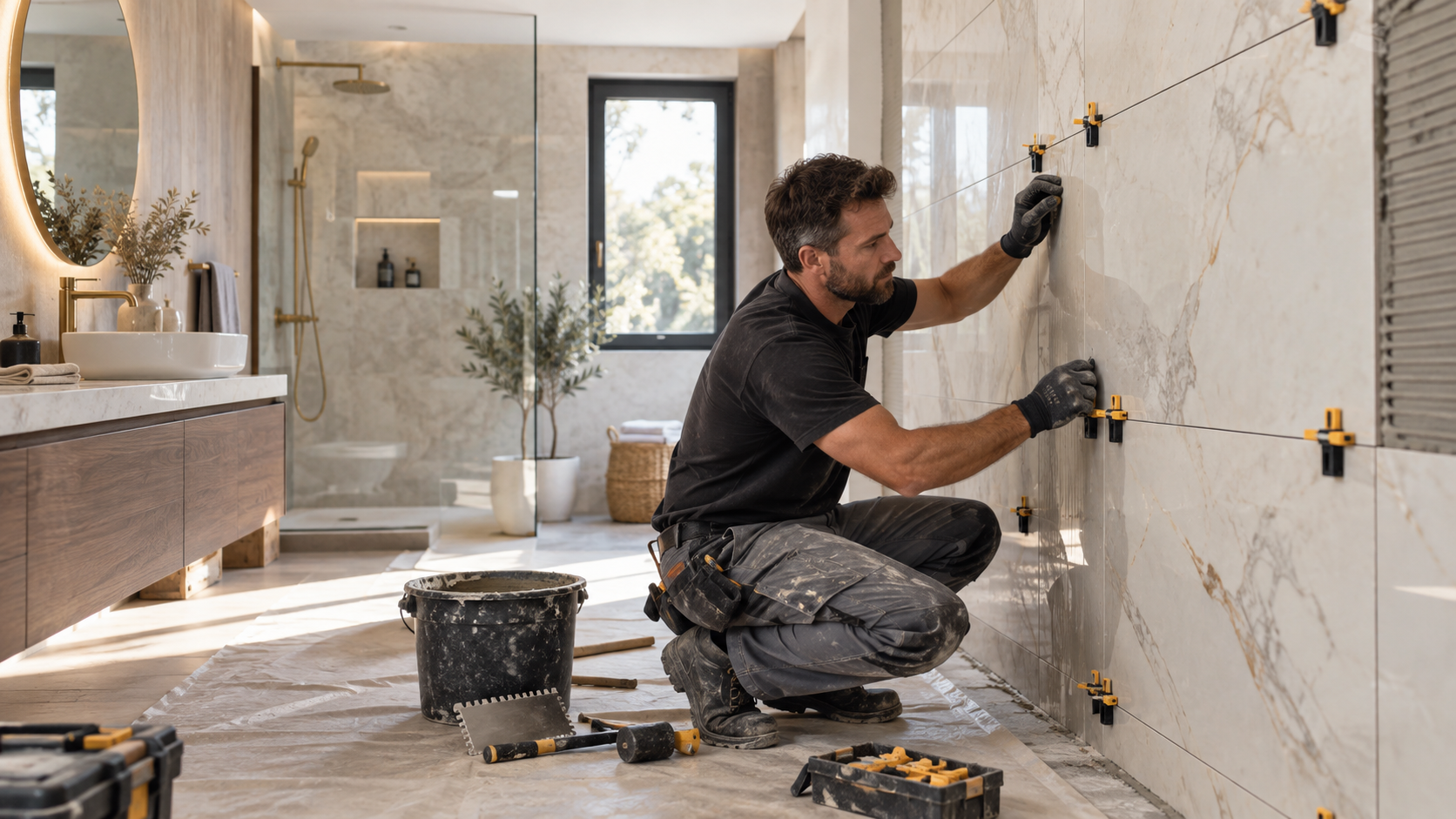 Artisan réalisant une rénovation intérieure soignée